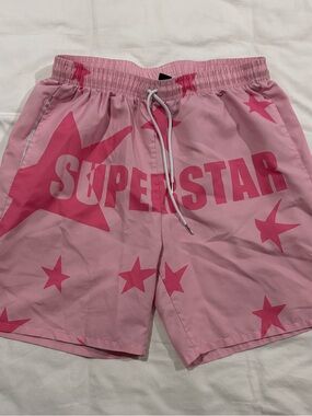 ROMWE Pink Graphic 'SUPERSTAR' Men's Shorts
